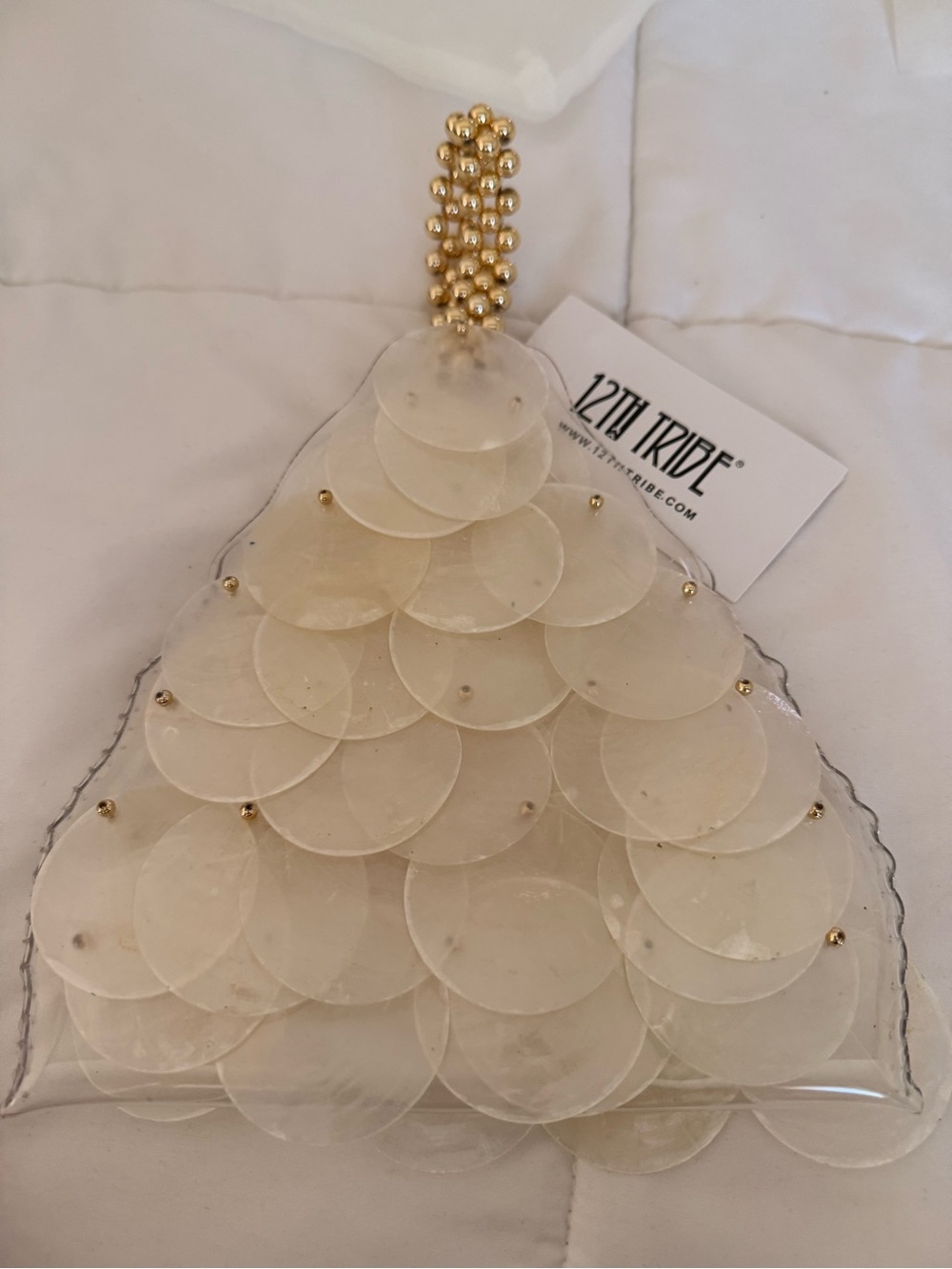 12th Tribe Adara Ivory Shell Payette Bag - Picture 2 of 6